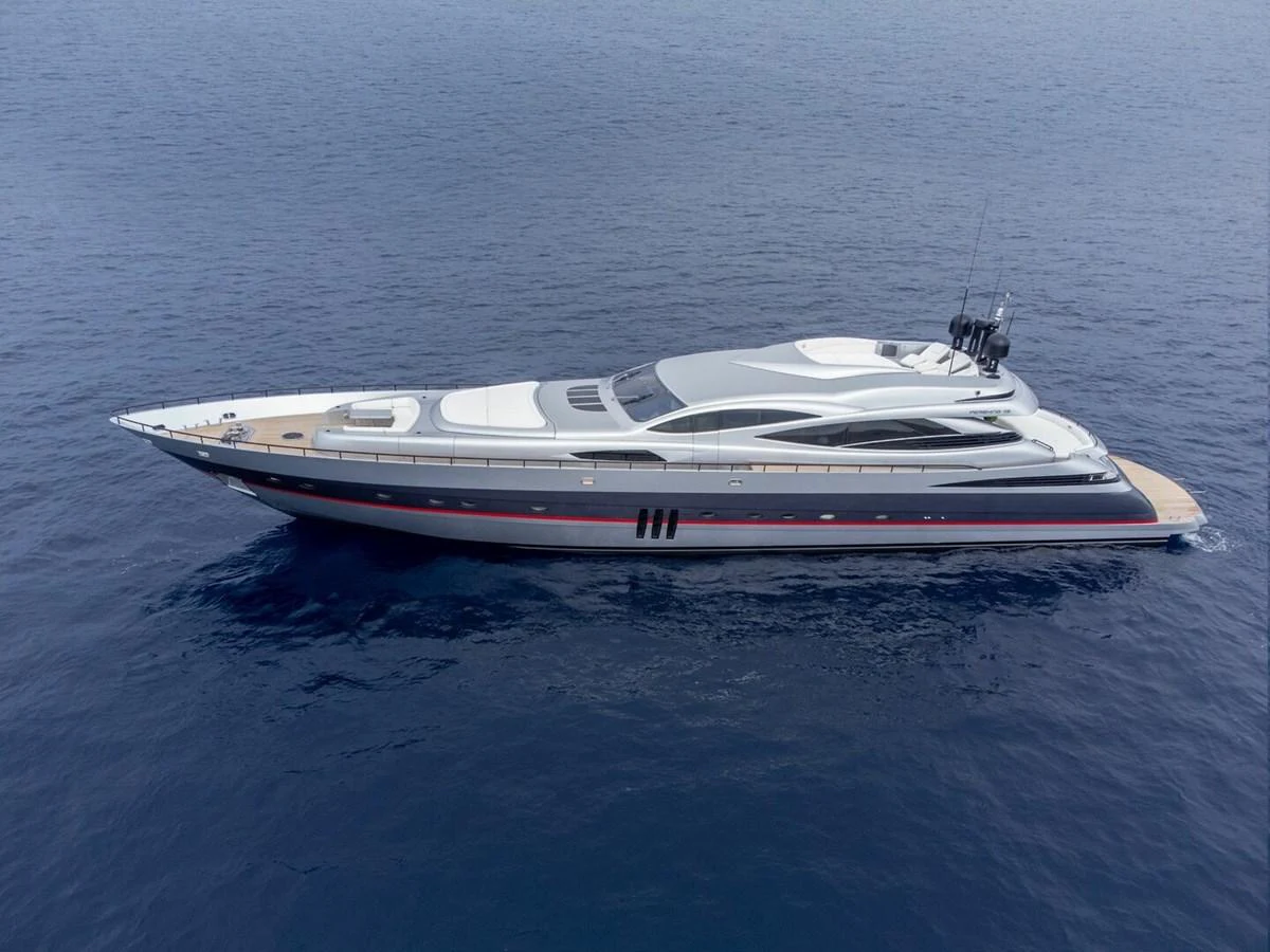 a boat in the water aboard REBOOT Yacht for Sale