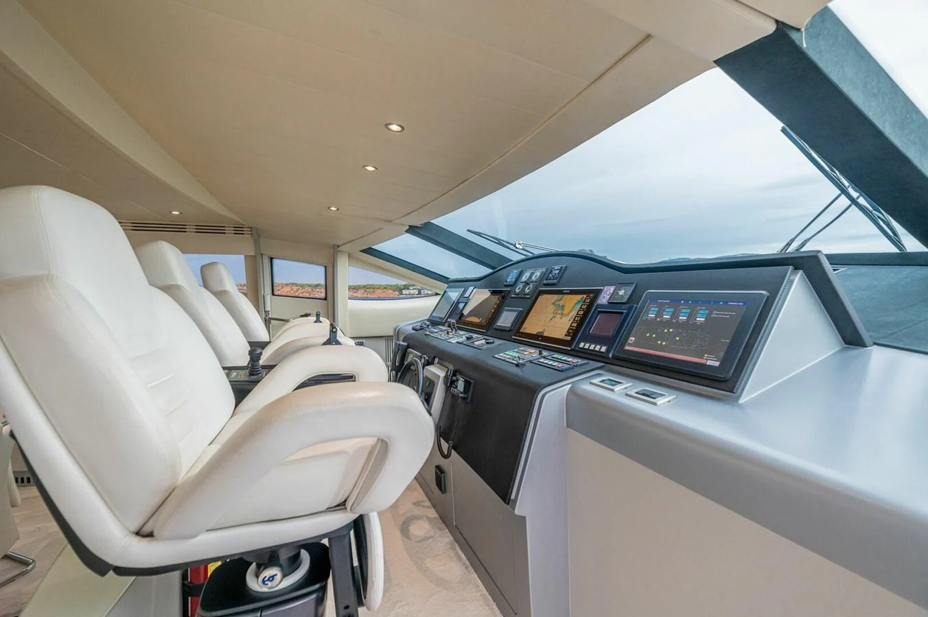 inside of an airplane aboard REBOOT Yacht for Sale