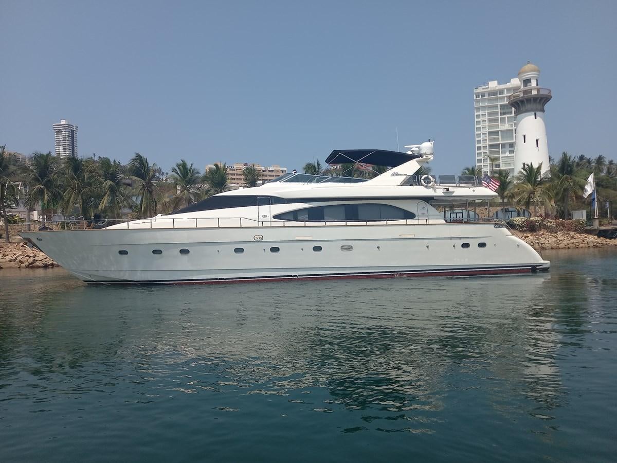 a large white boat in the water aboard TANGO - 2003 AZIMUT 85 ULTIMATE @ ACAPULCO Yacht for Sale