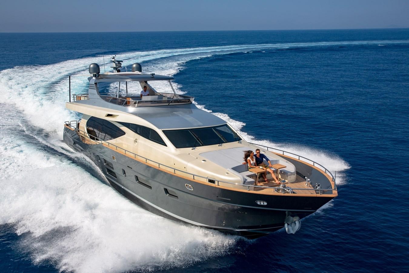 a boat on the water aboard NEW CANADOS 888 EVO Yacht for Sale