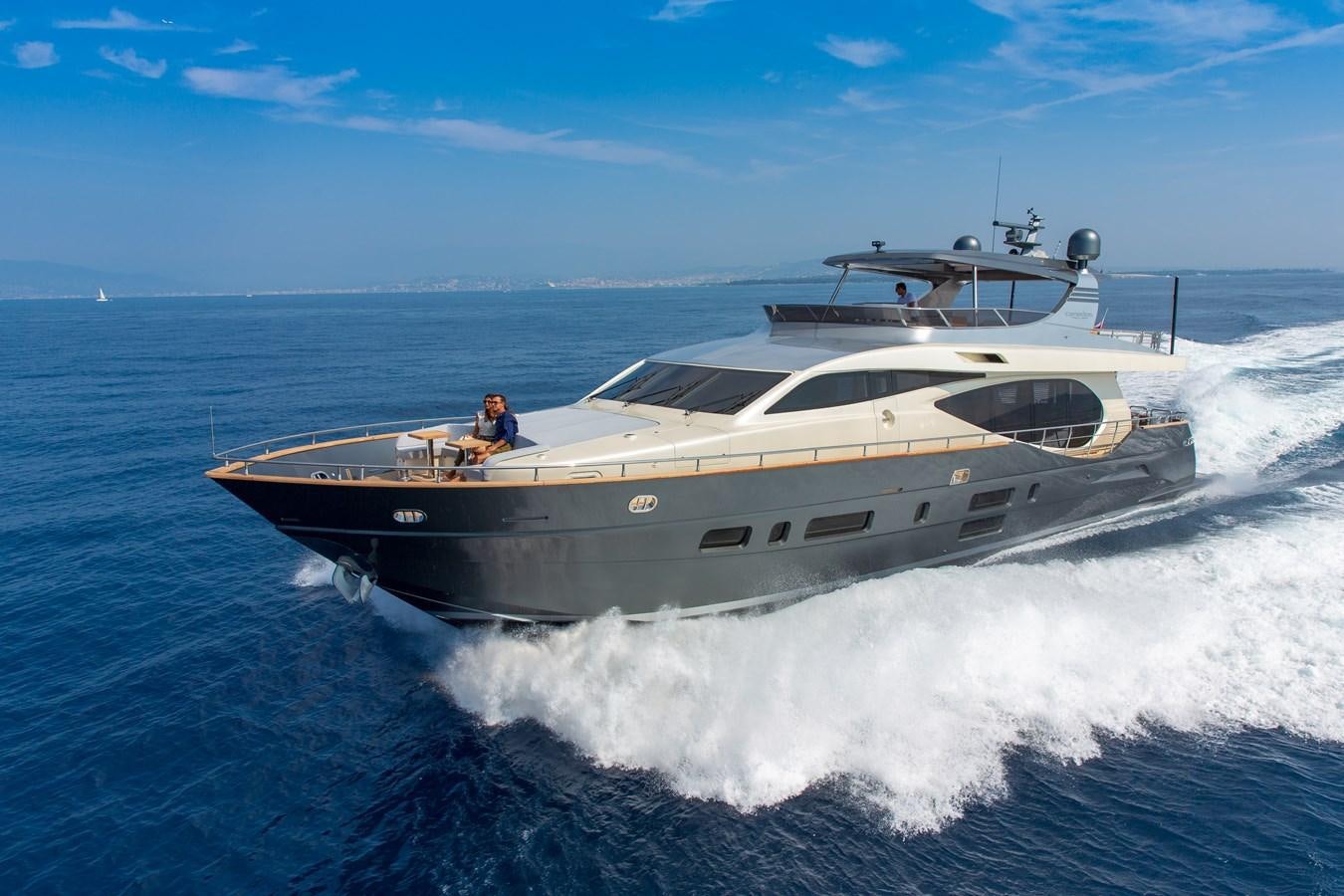 a boat on the water aboard NEW CANADOS 888 EVO Yacht for Sale