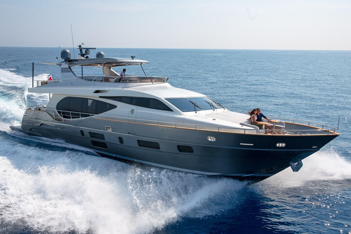 a boat on the water aboard NEW CANADOS 888 EVO Yacht for Sale