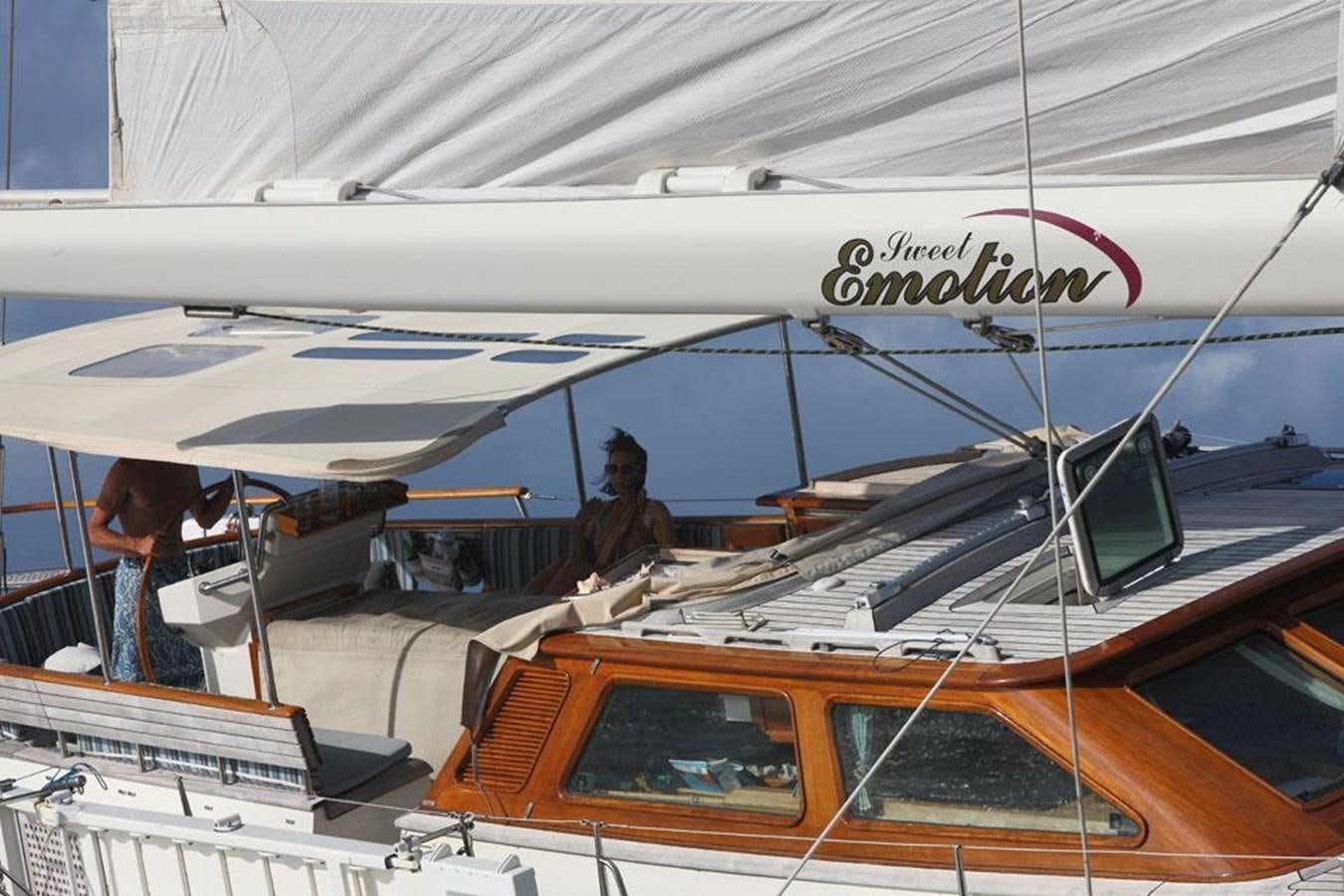 a plane with a laptop on the front aboard SWEET EMOTION Yacht for Sale