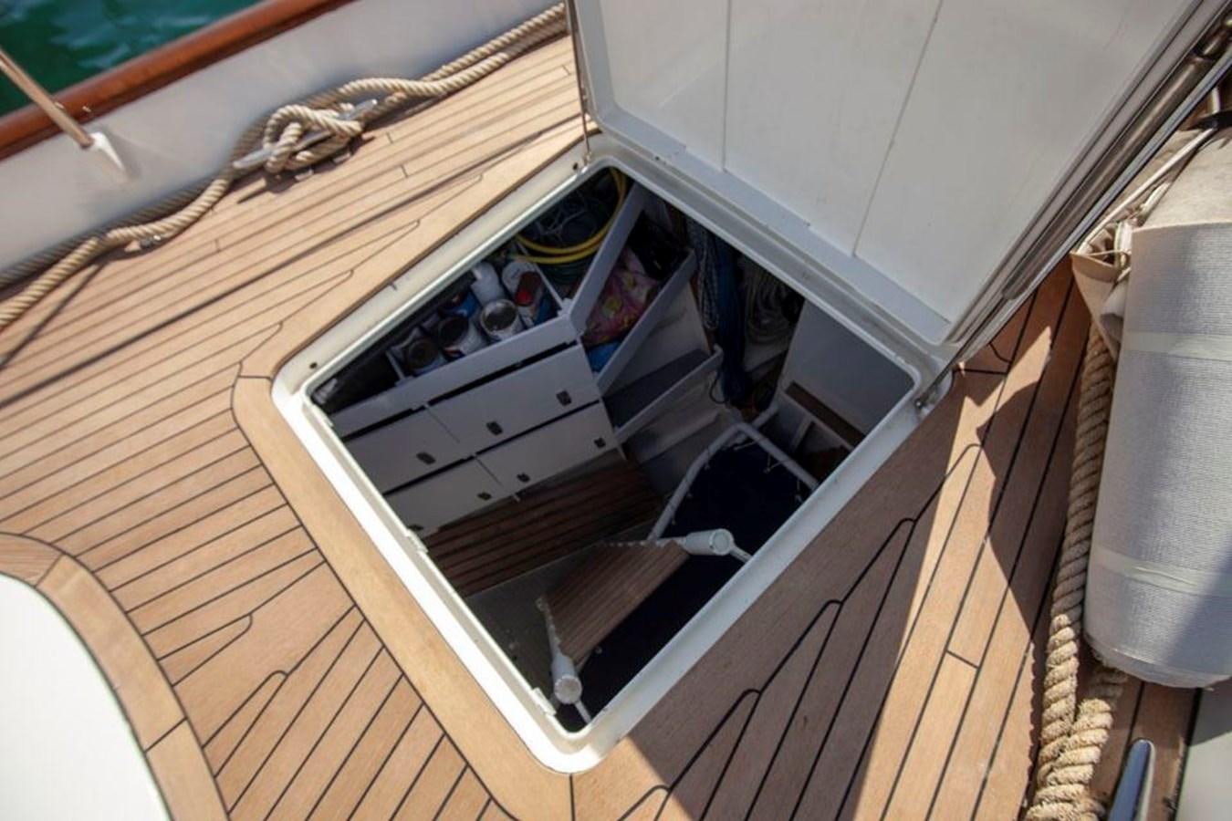 a white rectangular object with a black object on it aboard SWEET EMOTION Yacht for Sale