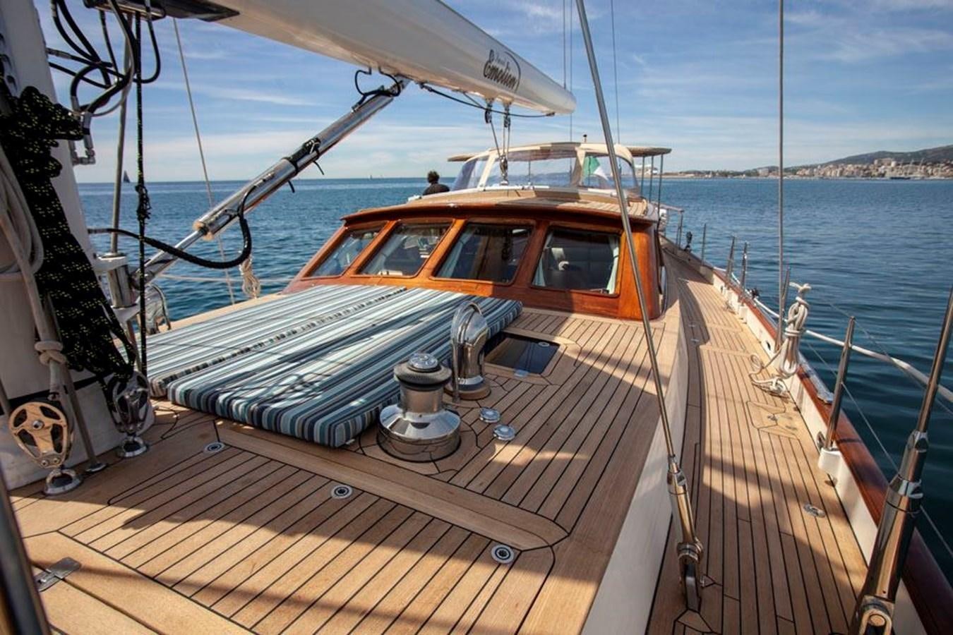 a boat on a deck aboard SWEET EMOTION Yacht for Sale