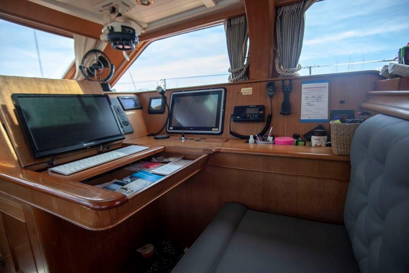a room with a desk and a computer aboard SWEET EMOTION Yacht for Sale
