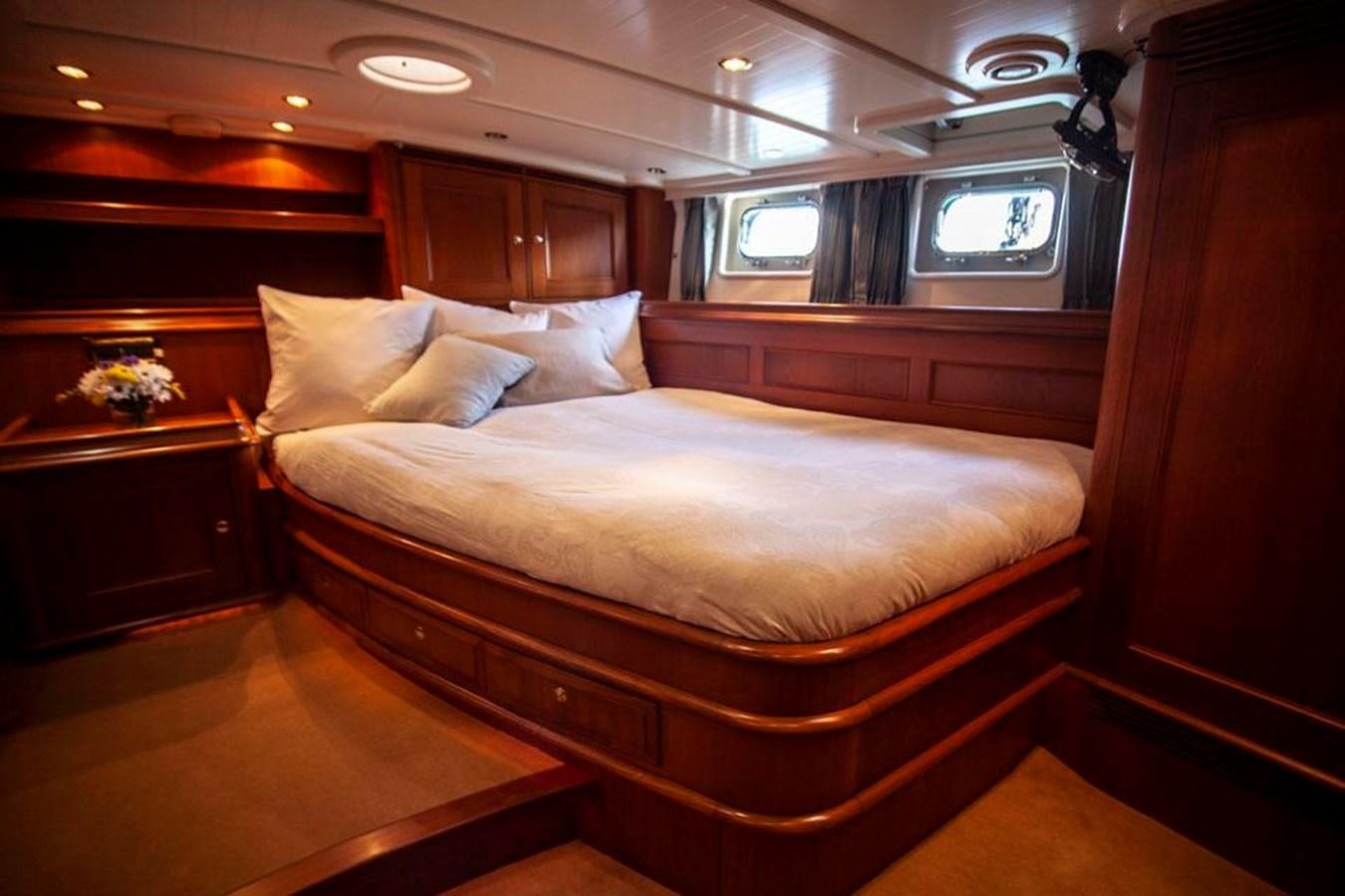 a bed in a room aboard SWEET EMOTION Yacht for Sale