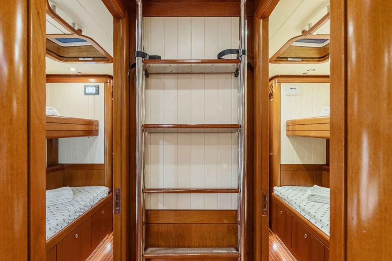 a wooden closet with a wooden door aboard PAULINE AF SKANOR Yacht for Sale
