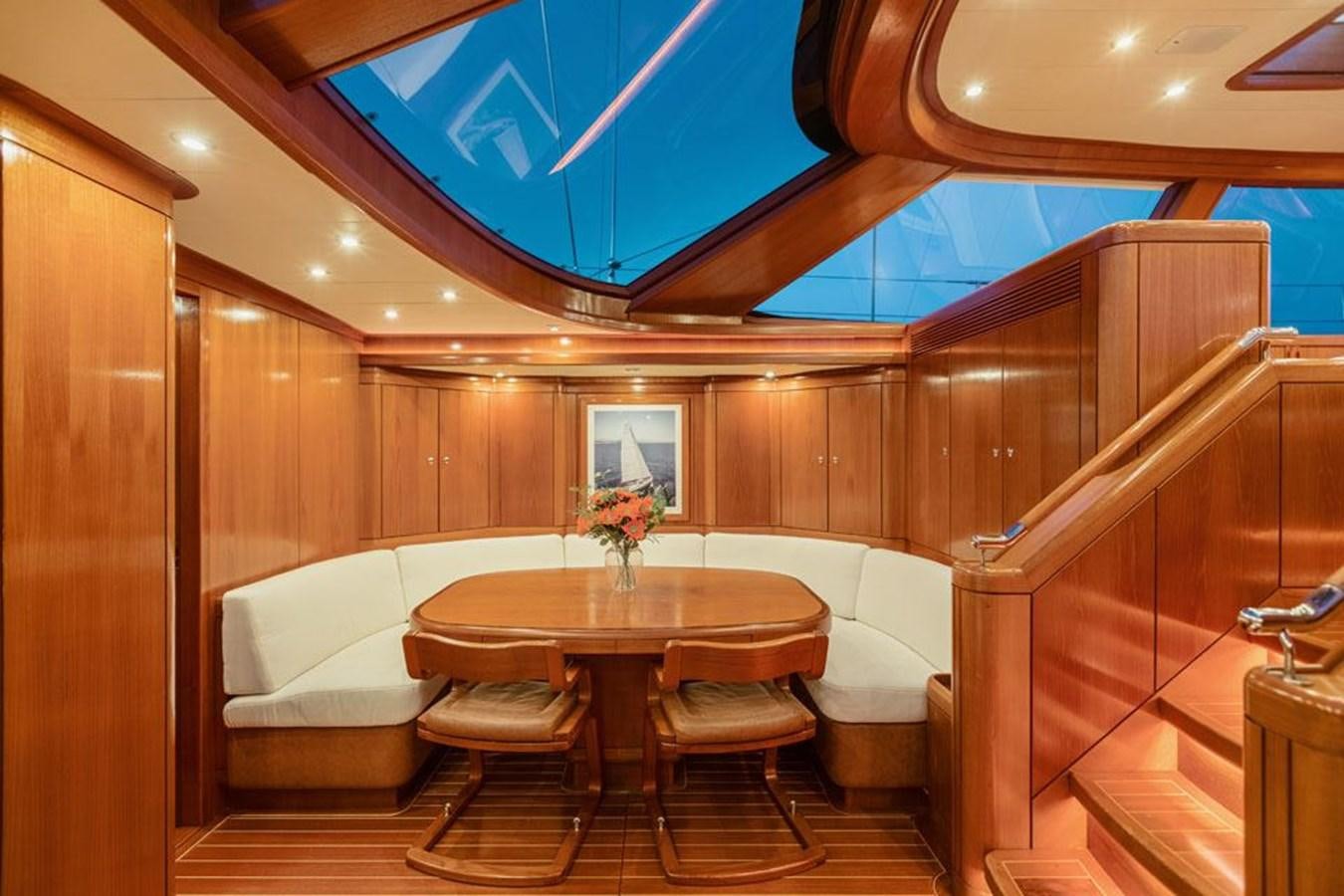 a room with a table and chairs aboard PAULINE AF SKANOR Yacht for Sale