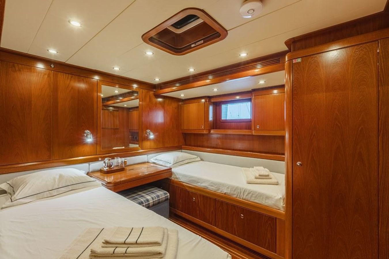 a room with wooden cabinets aboard PAULINE AF SKANOR Yacht for Sale