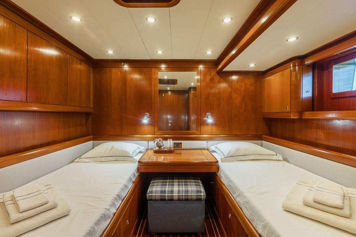a room with wooden cabinets aboard PAULINE AF SKANOR Yacht for Sale