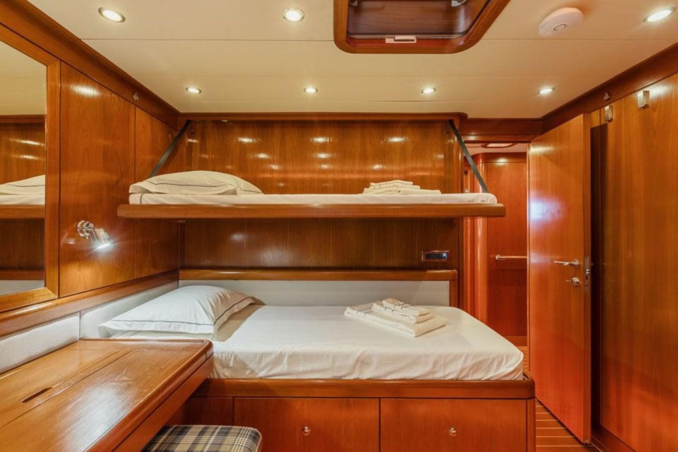 a room with bunk beds aboard PAULINE AF SKANOR Yacht for Sale