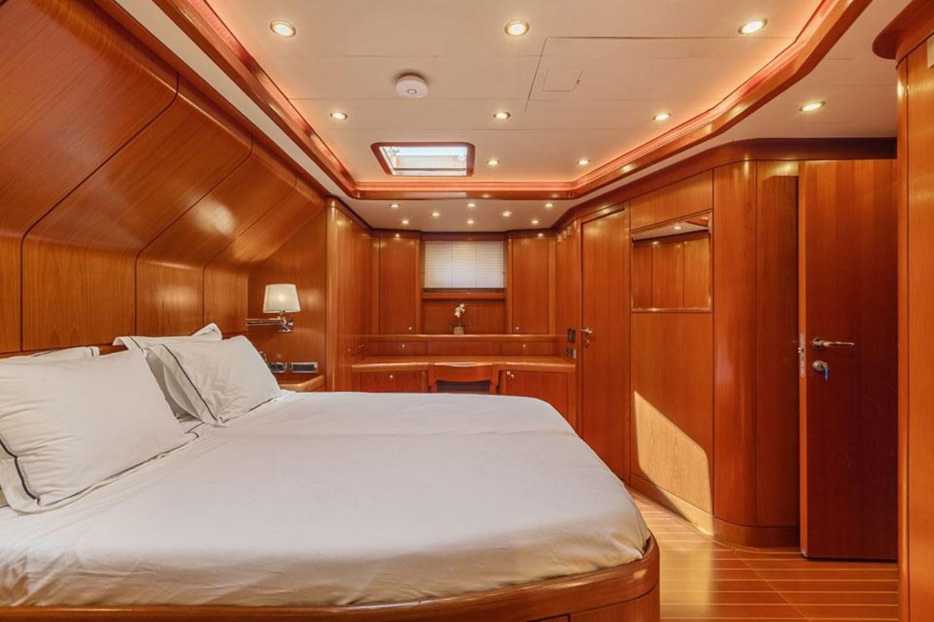 a bed in a room aboard PAULINE AF SKANOR Yacht for Sale
