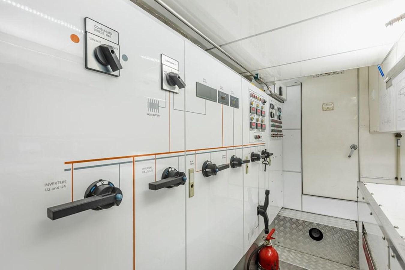 a white wall with pipes aboard PAULINE AF SKANOR Yacht for Sale