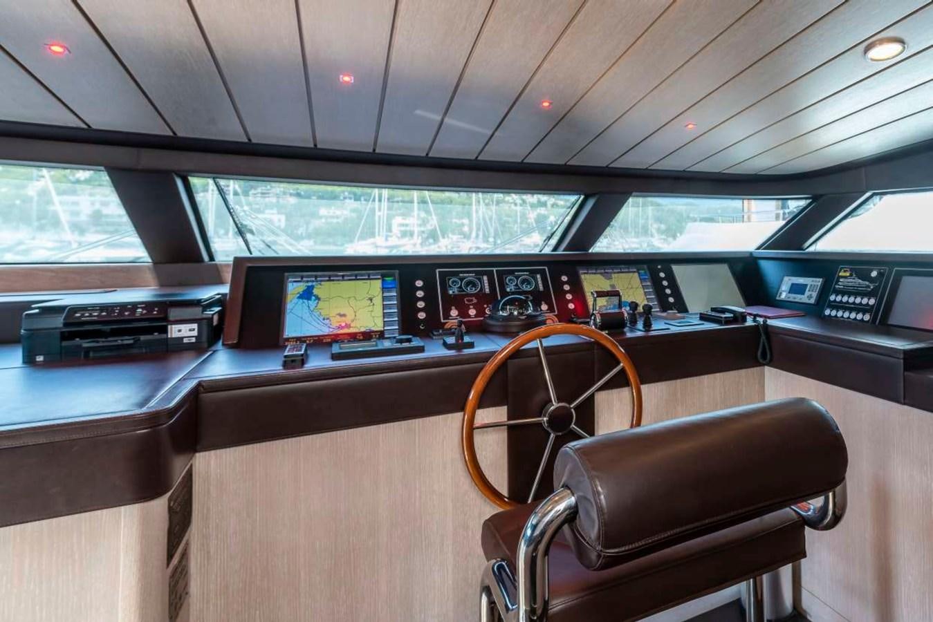 a room with a desk and chairs aboard CHRISTINA Yacht for Sale