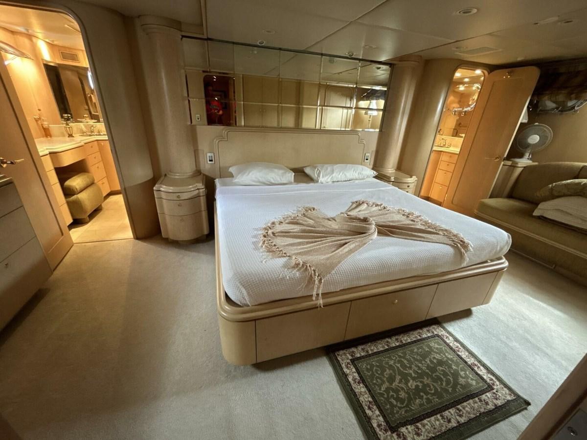 a bed in a room aboard MARGAUX Yacht for Sale