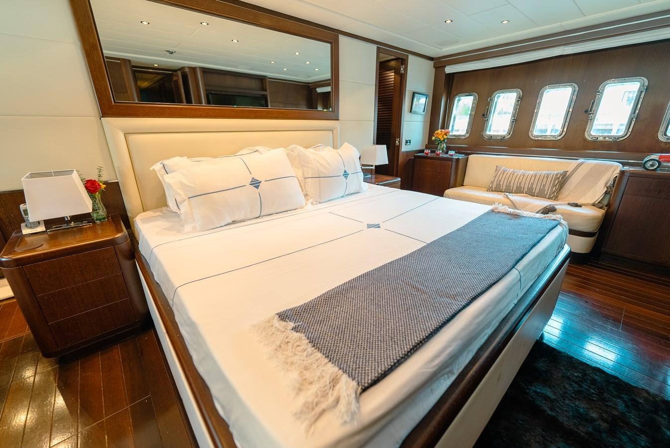 a room with two beds aboard SCRATCH Yacht for Sale