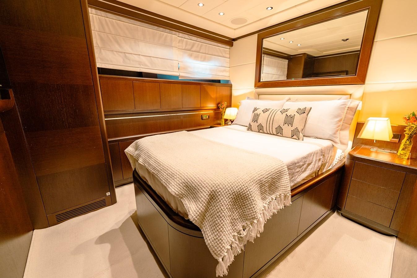 a bed in a room aboard SCRATCH Yacht for Sale