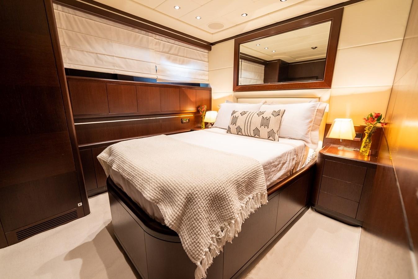 a bed in a room aboard SCRATCH Yacht for Sale