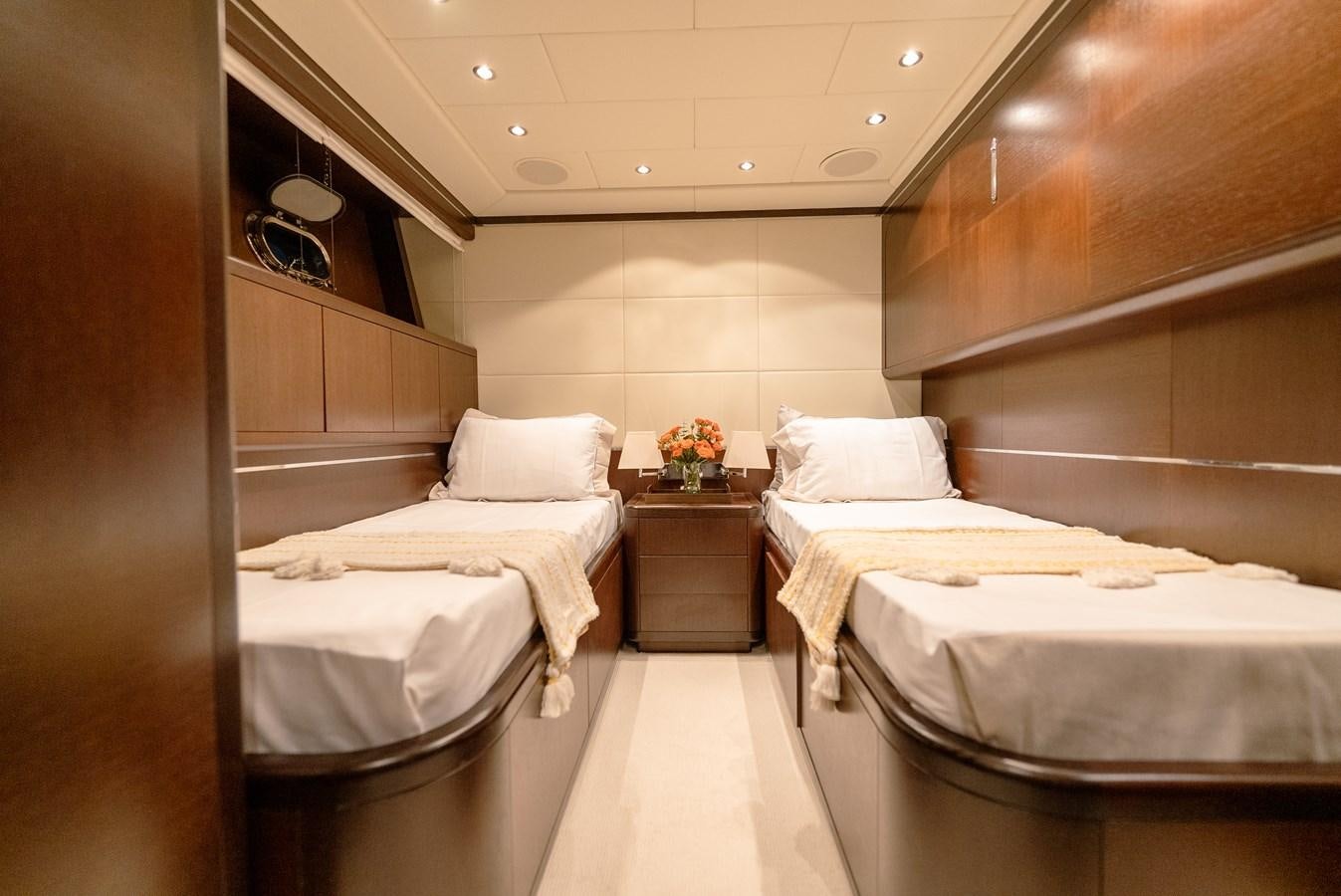 a room with two beds aboard SCRATCH Yacht for Sale