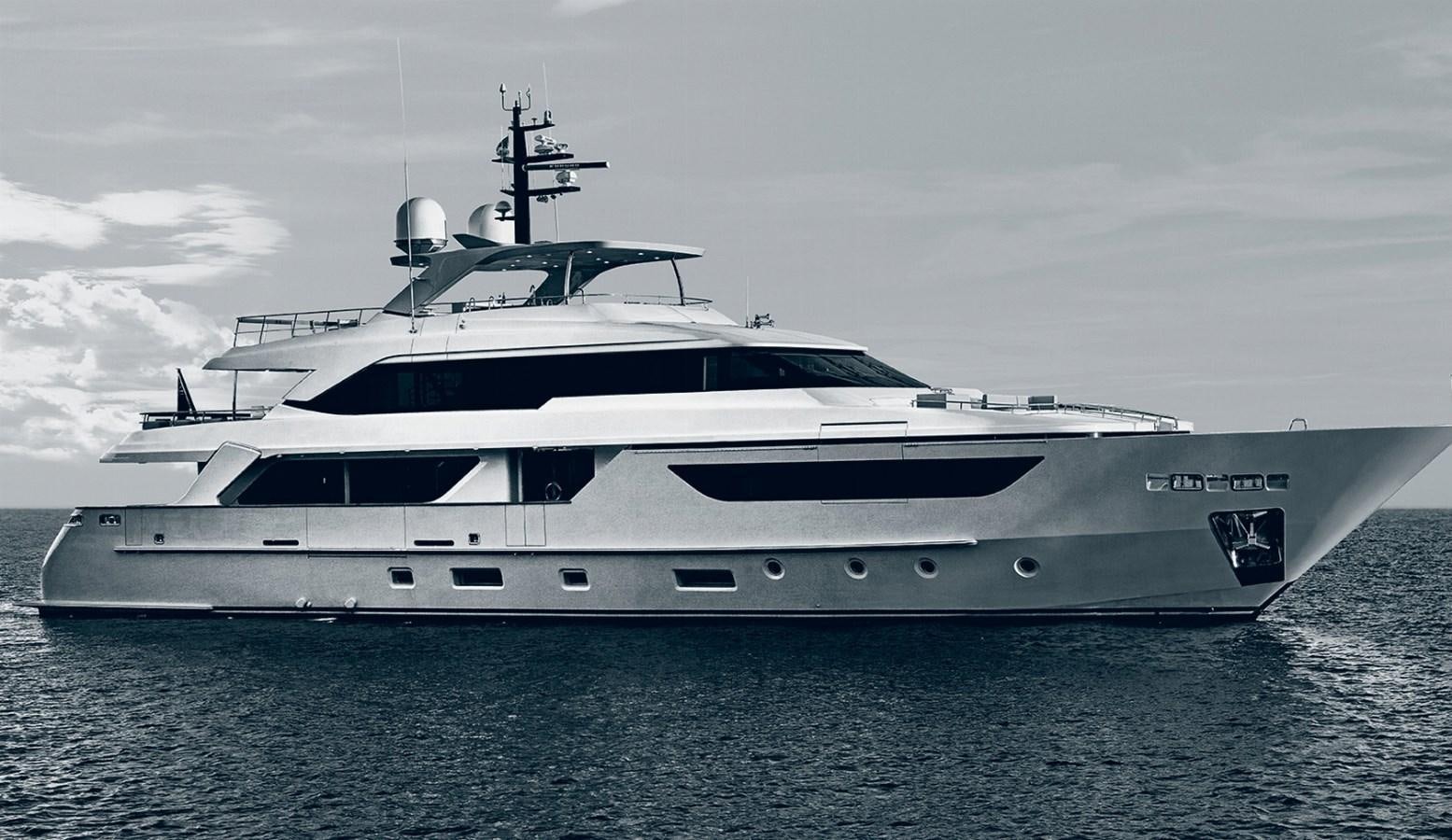 a large white yacht aboard INSIEME Yacht for Sale