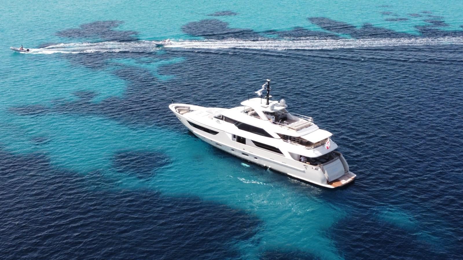 a boat in the water aboard INSIEME Yacht for Sale