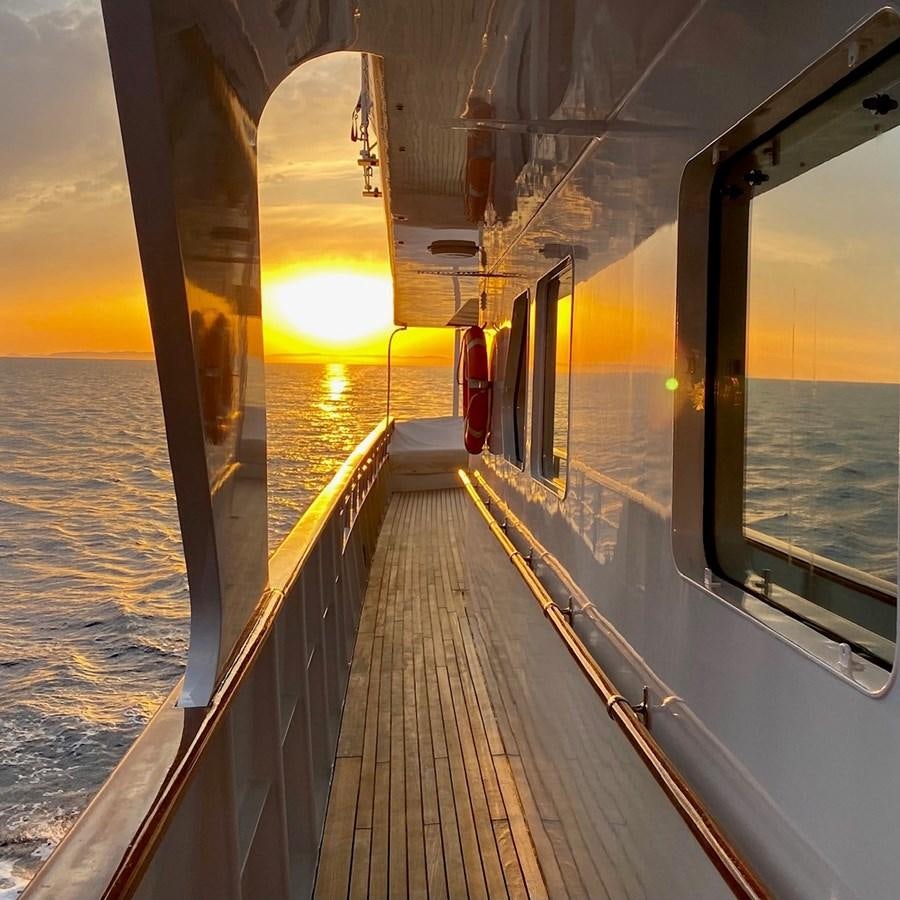 a train on the railway tracks aboard GIN TONIC Yacht for Sale