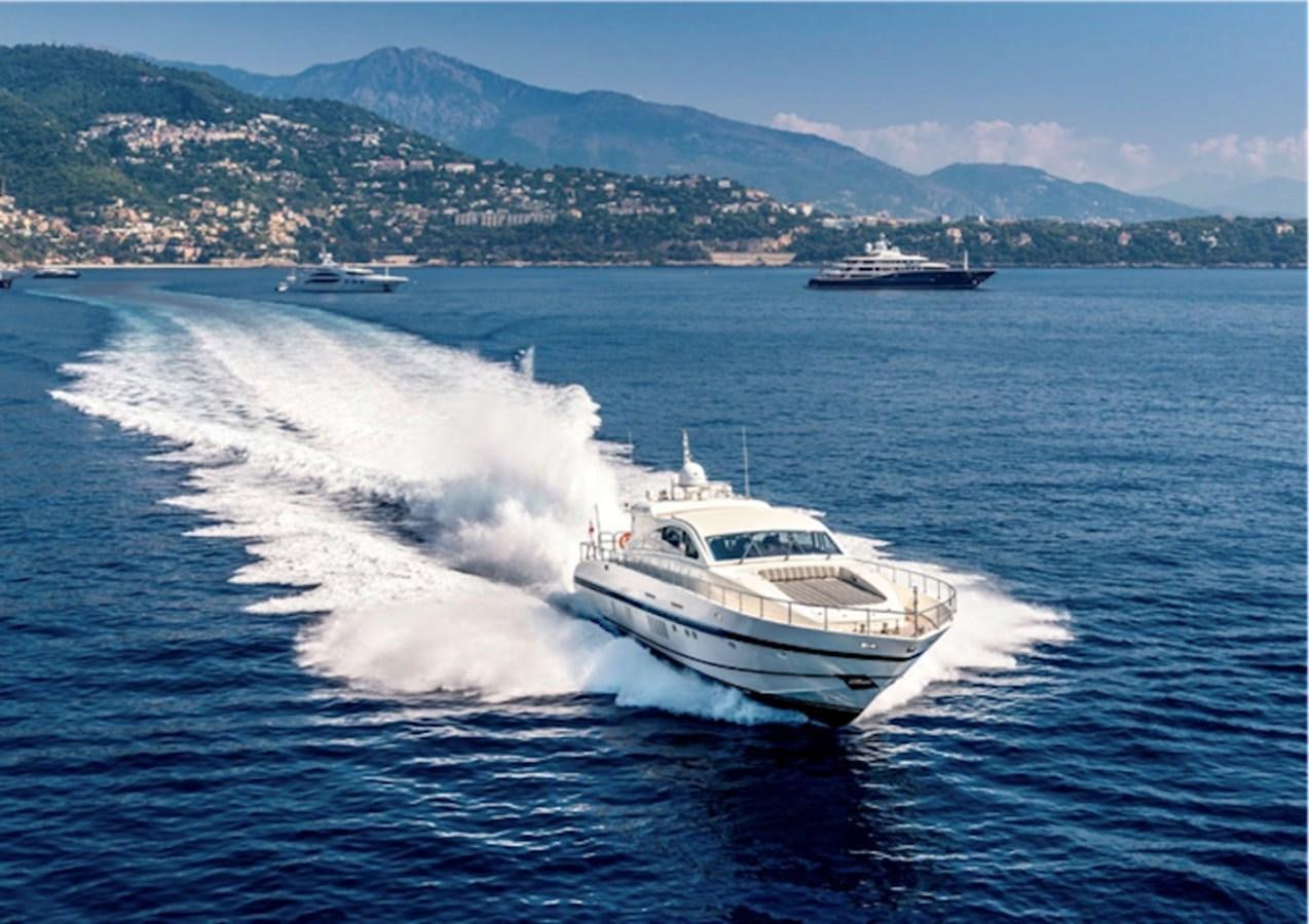 a boat on the water aboard LEOPARD 27M Yacht for Sale