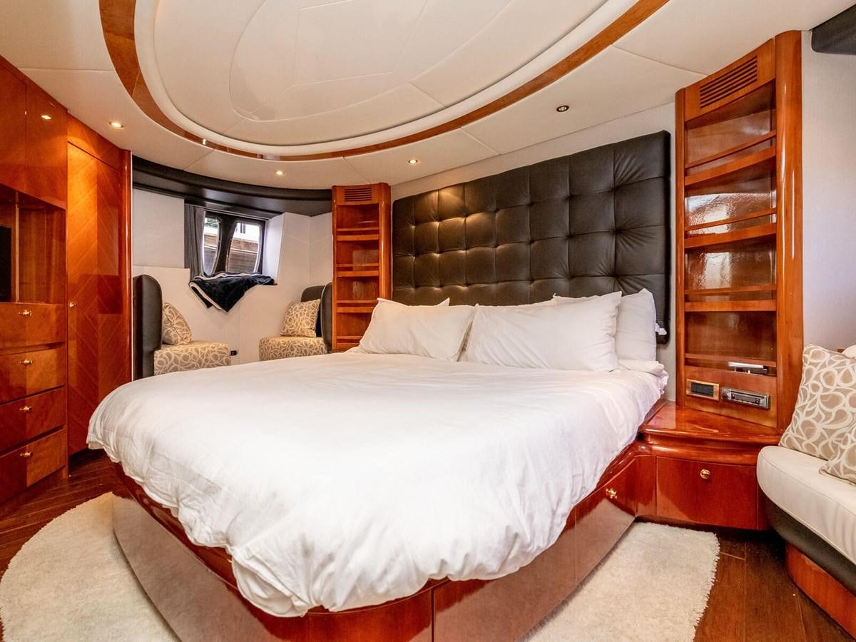 a large bed in a room aboard NUEVA OLA Yacht for Sale