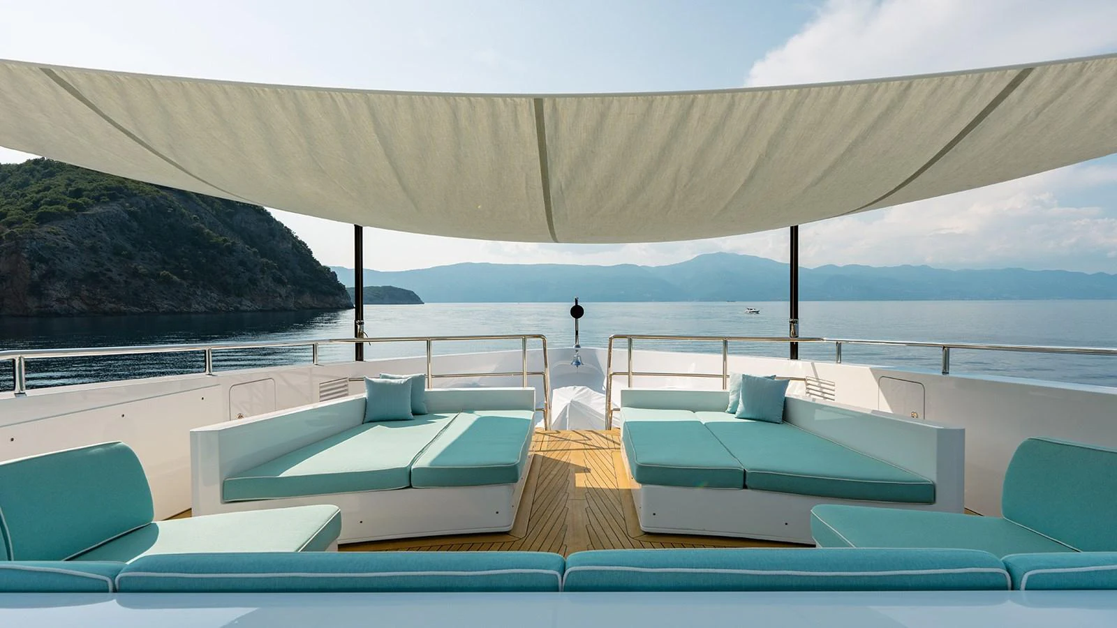 a person standing on a deck of a boat aboard SEAGULL MRD Yacht for Sale