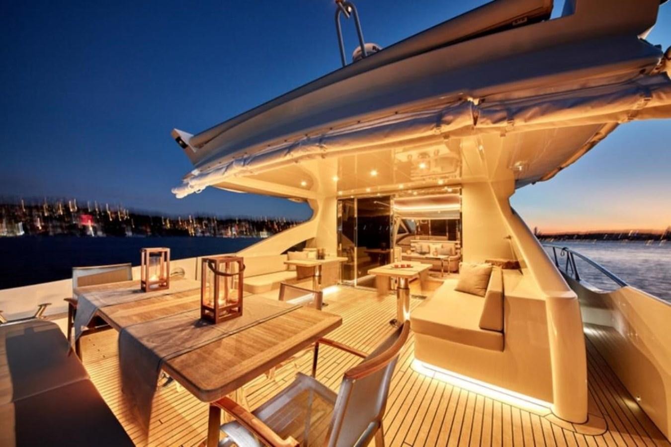 a deck with a view of the water and the deck aboard AZIMUT 98 Yacht for Sale