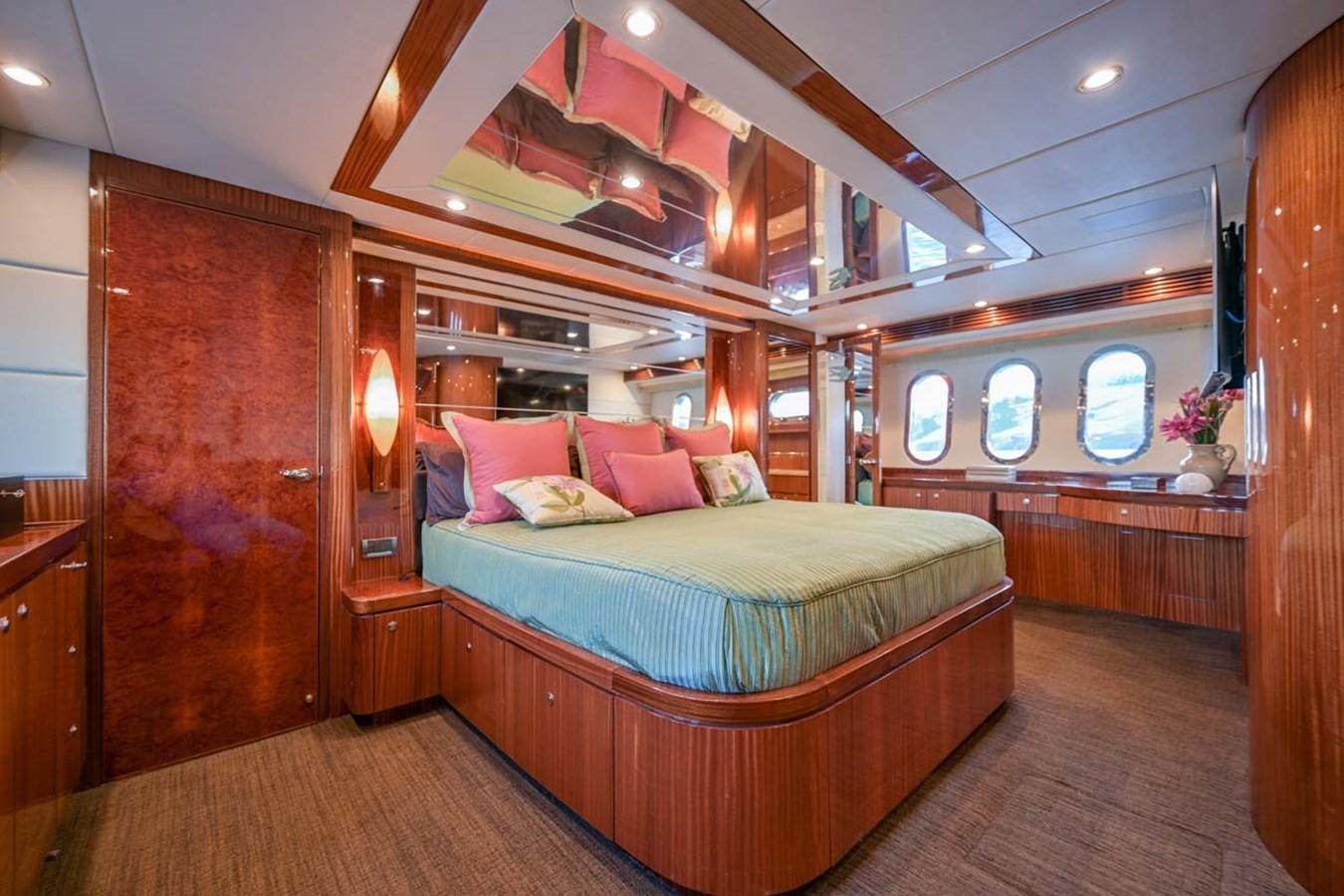a bed in a room aboard BELLA SOGNO Yacht for Sale