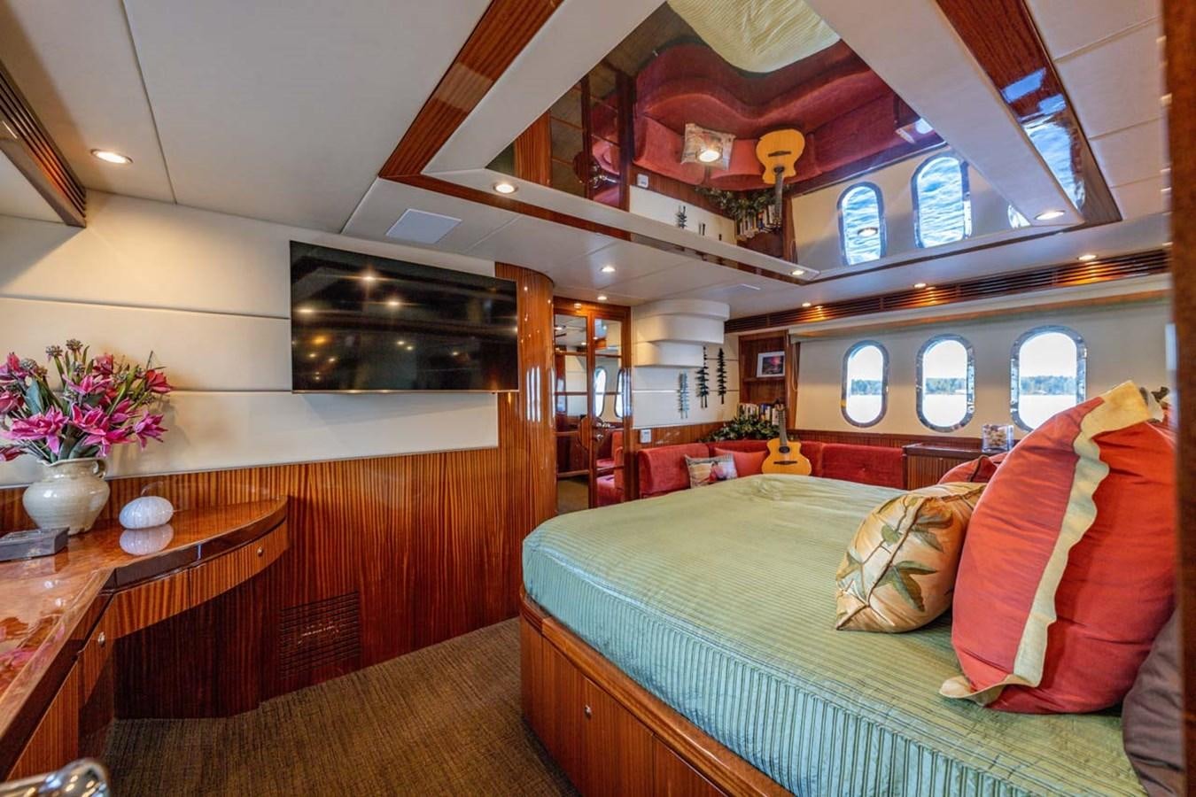 a bed in a room aboard BELLA SOGNO Yacht for Sale
