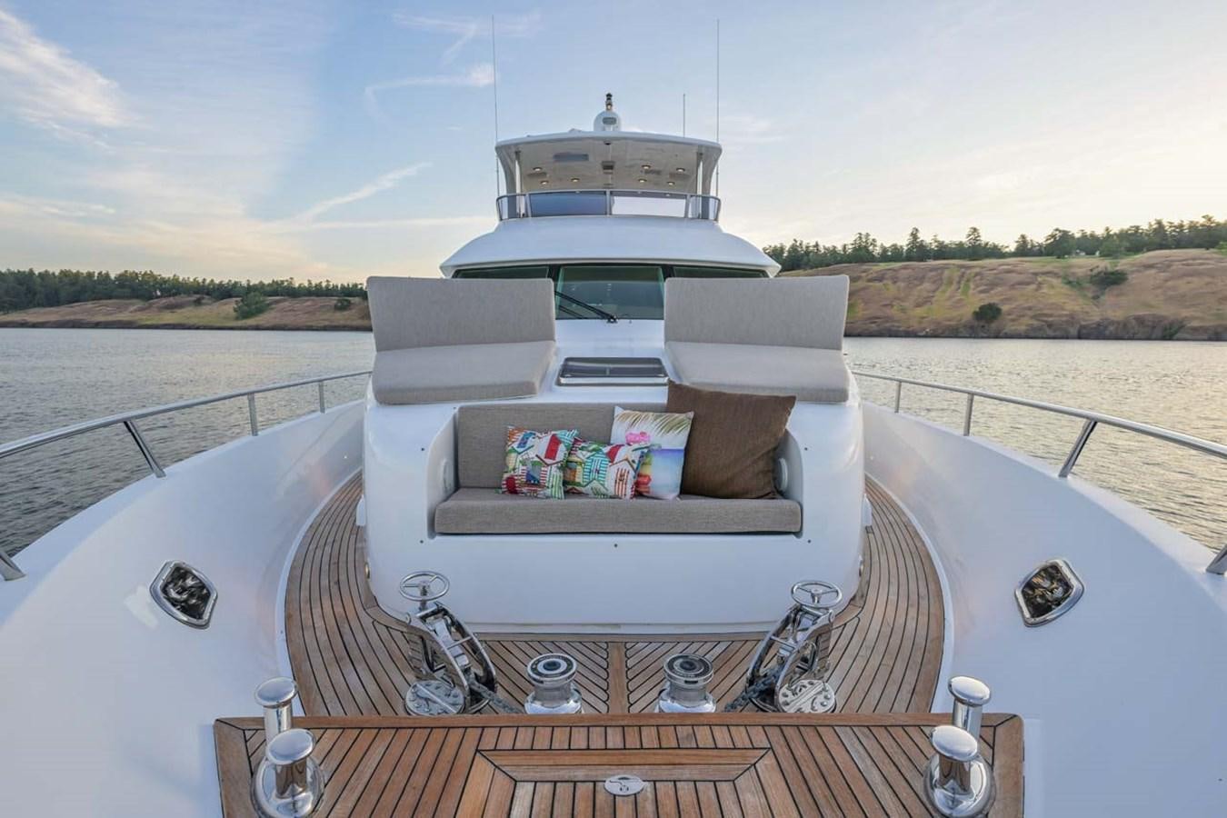 a boat with a cover on the front aboard BELLA SOGNO Yacht for Sale