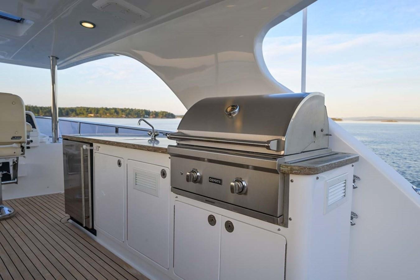 a boat with a large grill aboard BELLA SOGNO Yacht for Sale