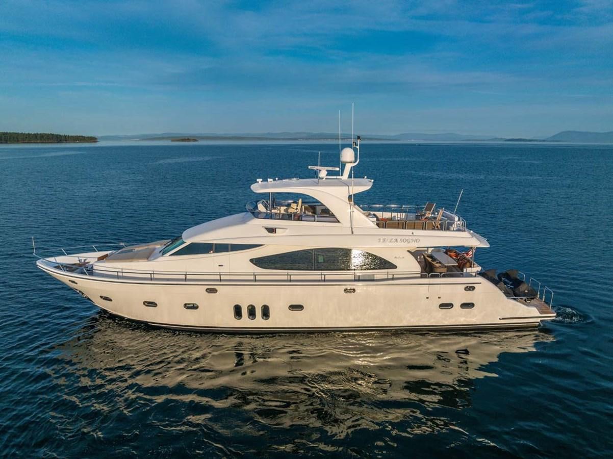a white yacht in the water aboard BELLA SOGNO Yacht for Sale