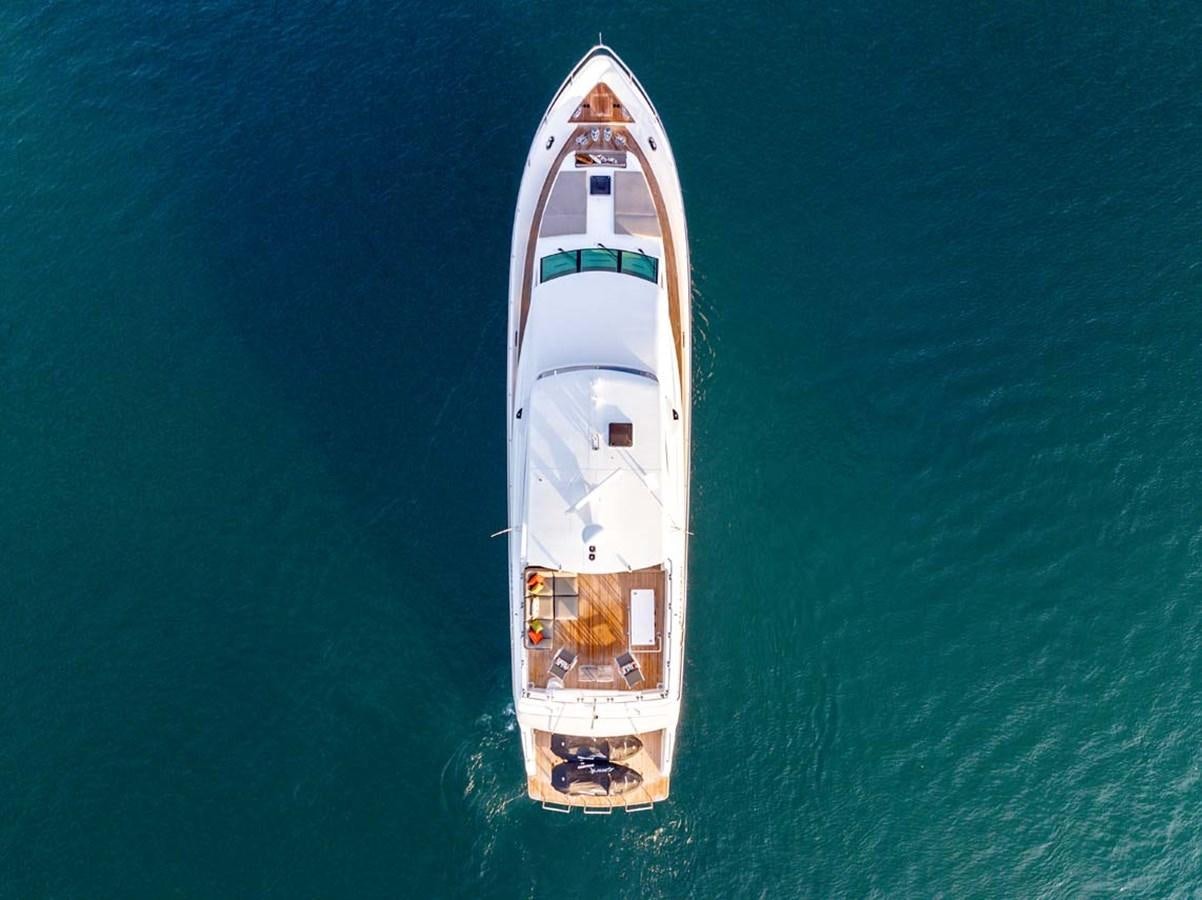 a white and red boat in the water aboard BELLA SOGNO Yacht for Sale