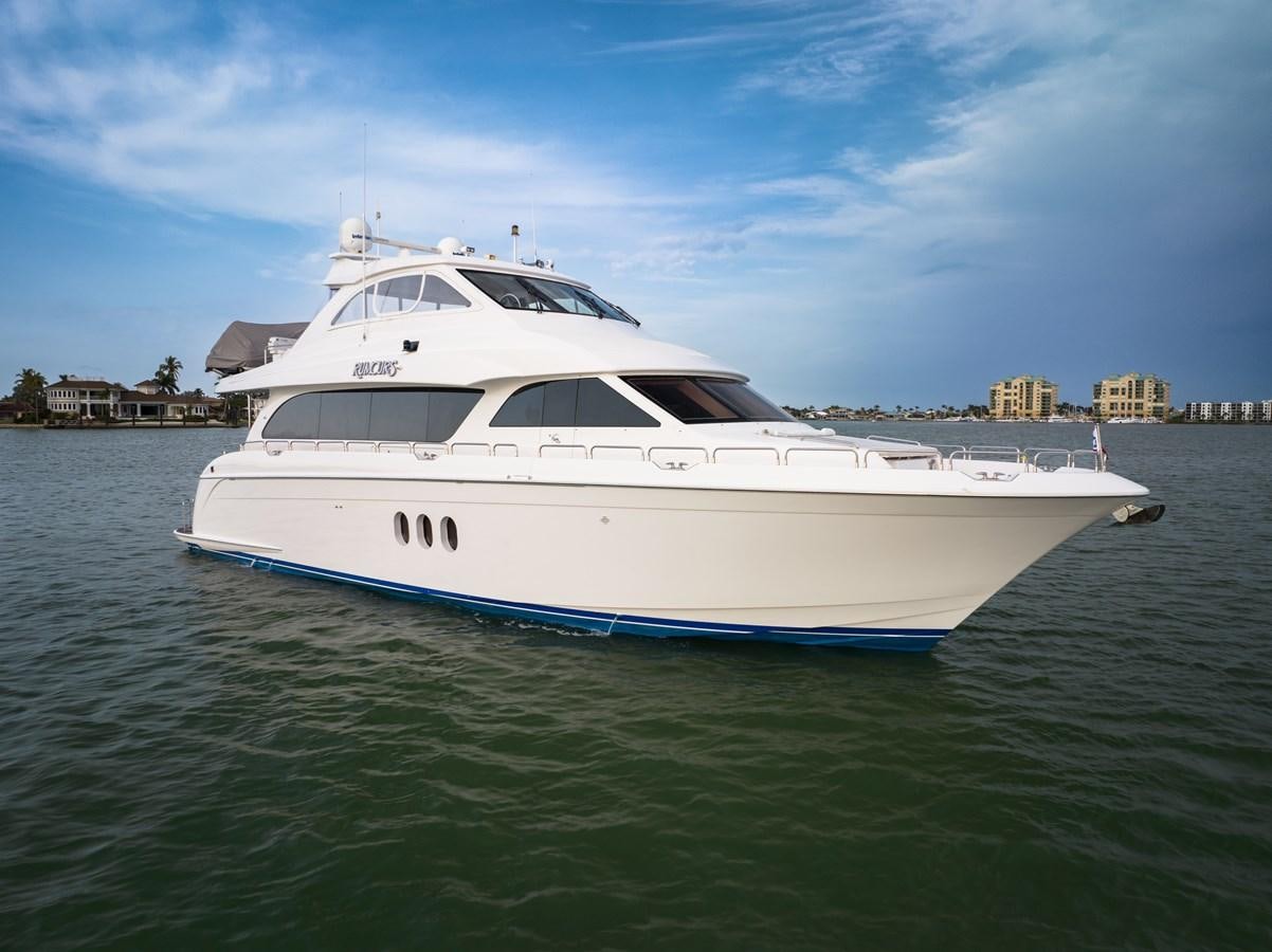 a white yacht in the water aboard RUMOURS Yacht for Sale