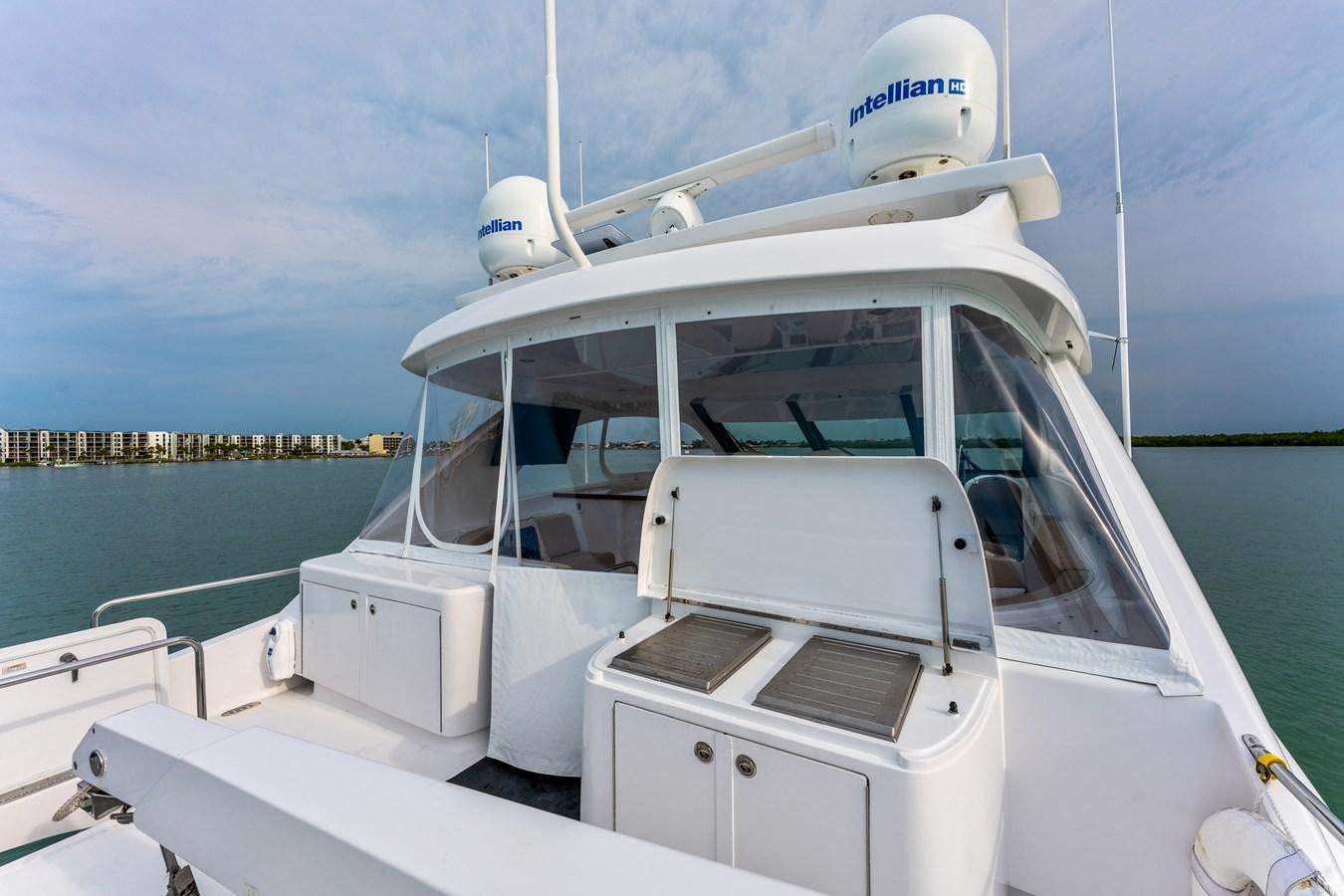 a boat with a white object on it aboard RUMOURS Yacht for Sale