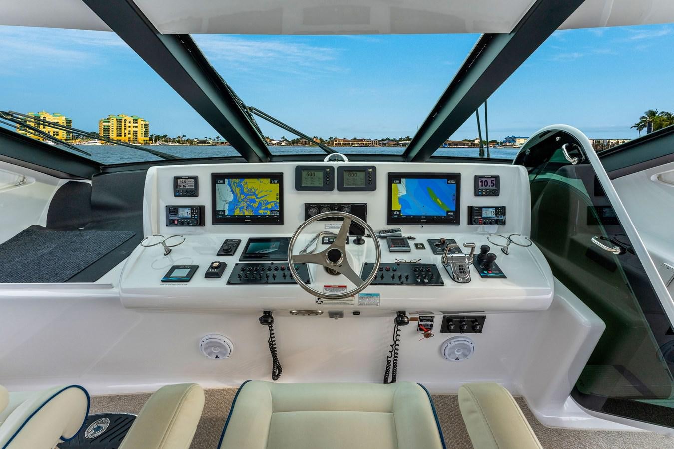 inside of a car aboard RUMOURS Yacht for Sale