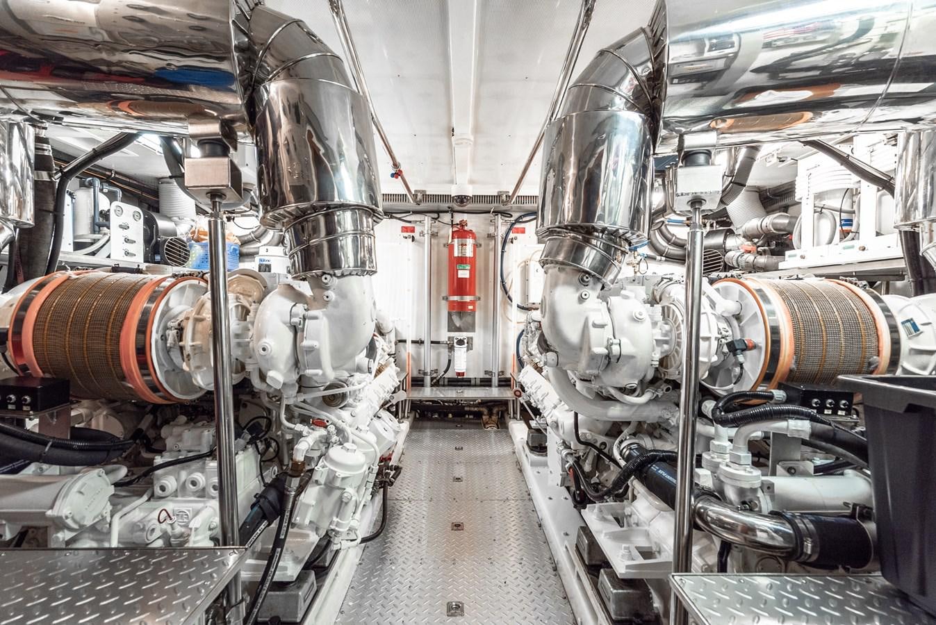 a large machine in a room aboard LIBERTY Yacht for Sale