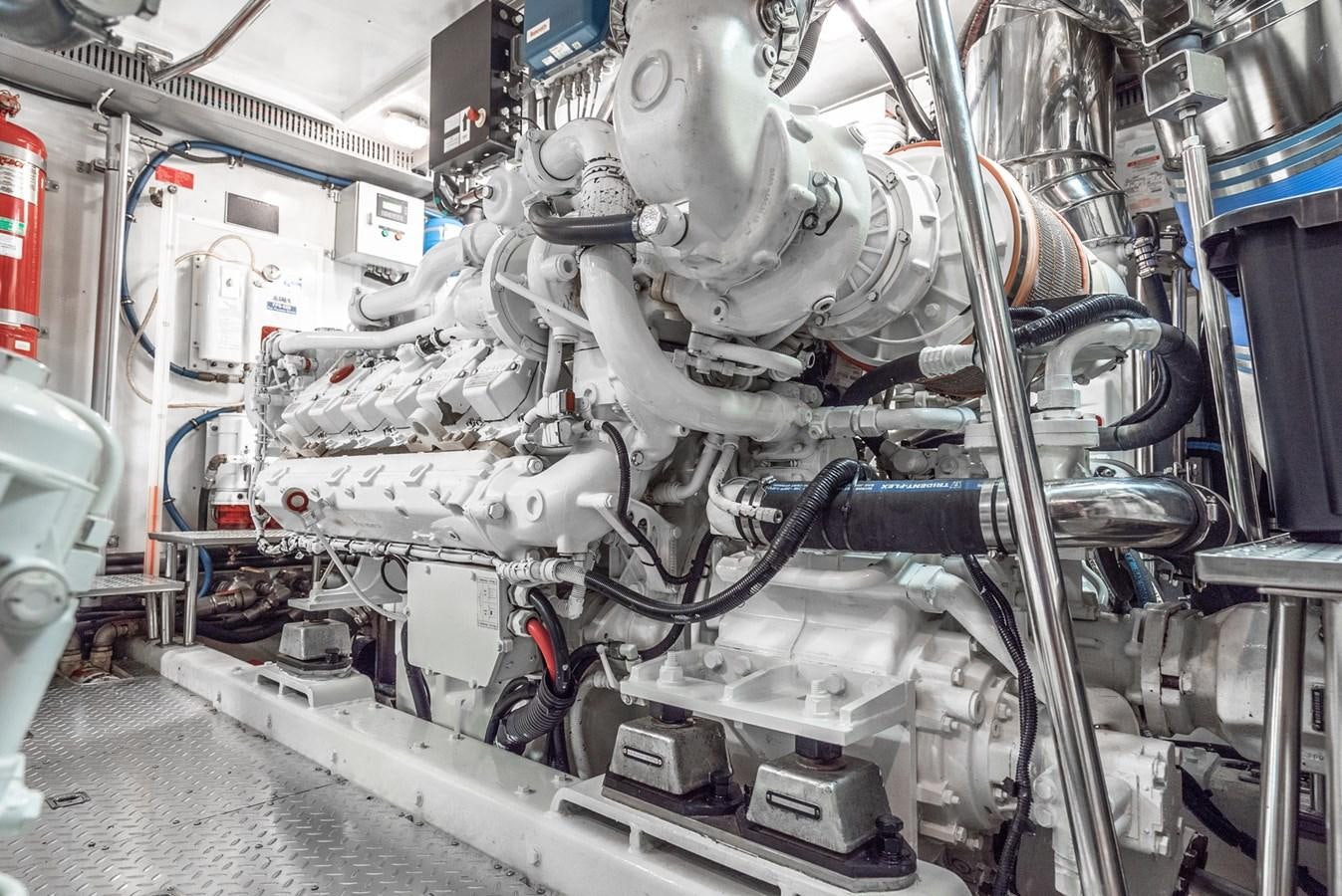 a machine with wires aboard LIBERTY Yacht for Sale