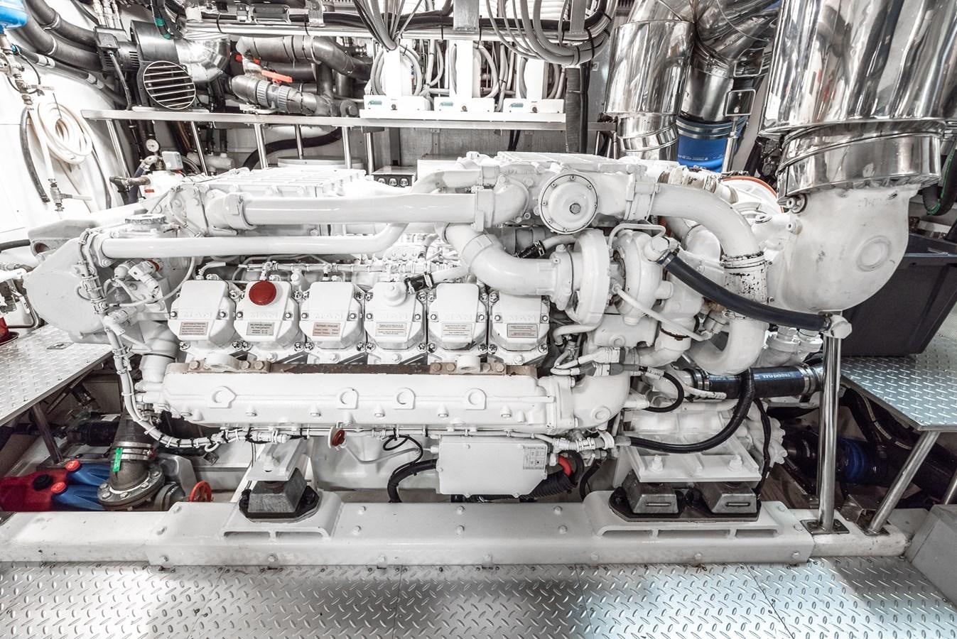 a machine with many pipes aboard LIBERTY Yacht for Sale