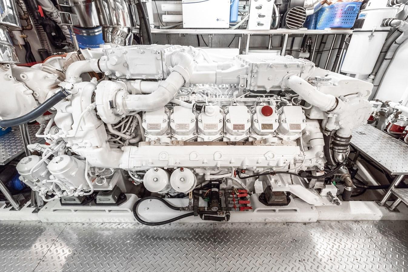 a machine with a large engine aboard LIBERTY Yacht for Sale