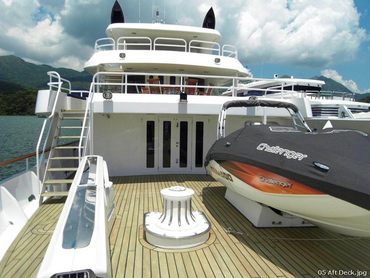 a boat on a deck aboard WESTERN ISLES Yacht for Sale