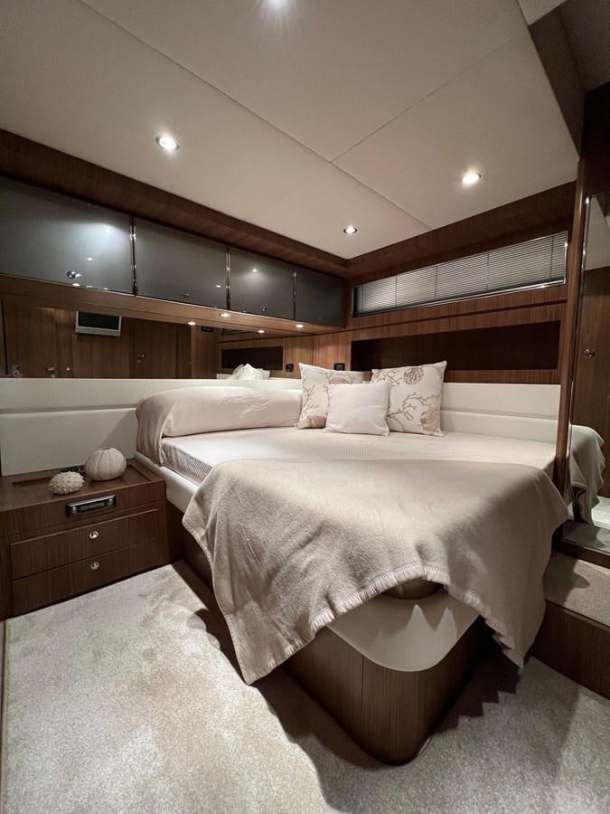 a bed in a room aboard ALTER EGO Yacht for Sale