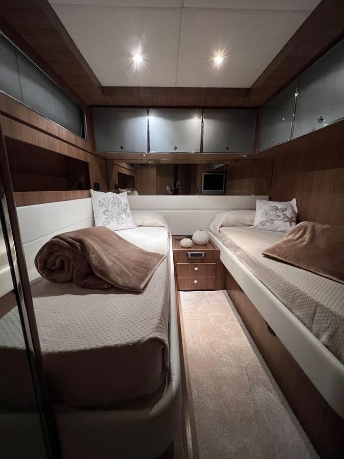 a couple of beds in a room aboard ALTER EGO Yacht for Sale