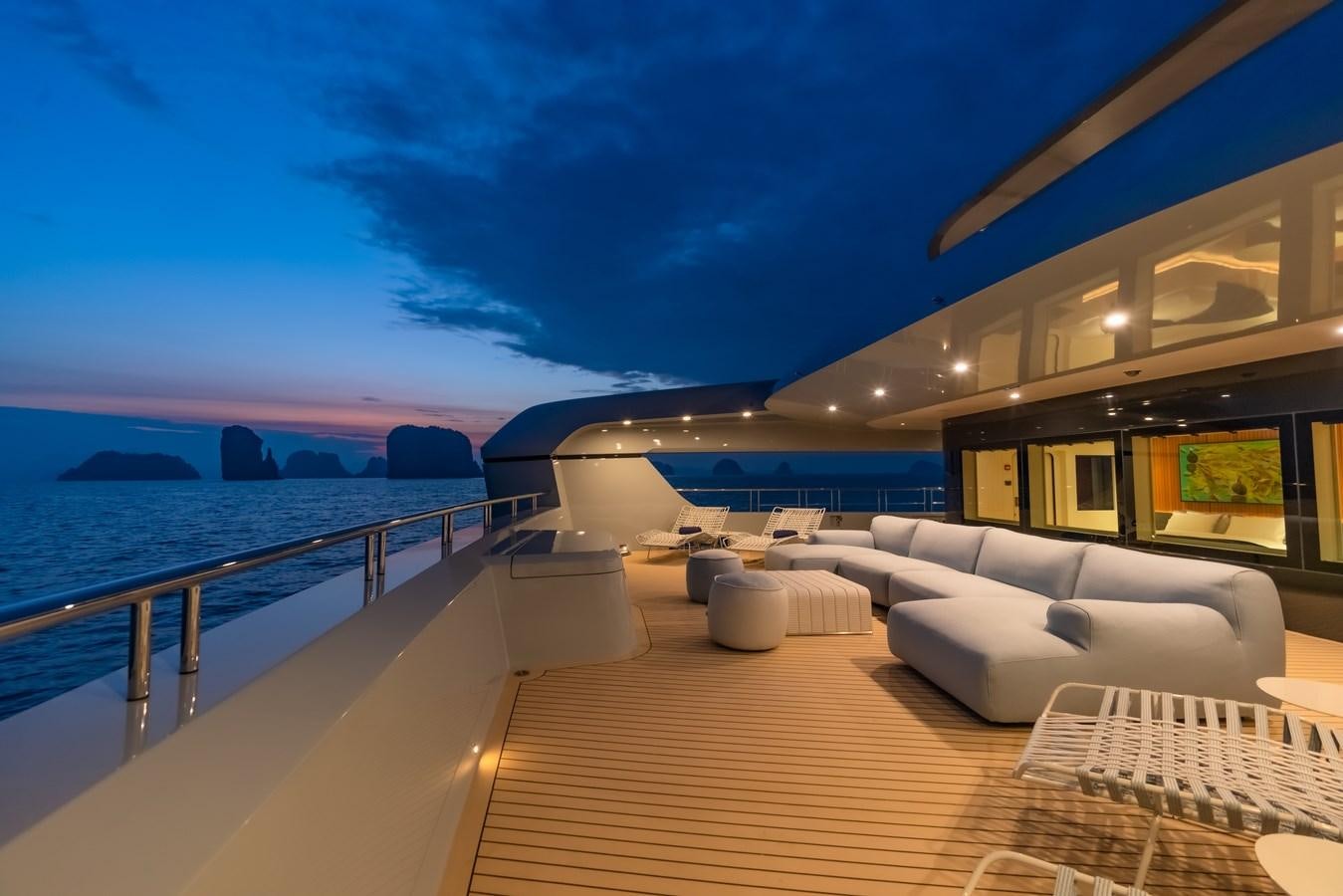 a boat on the water aboard SPACECAT Yacht for Sale