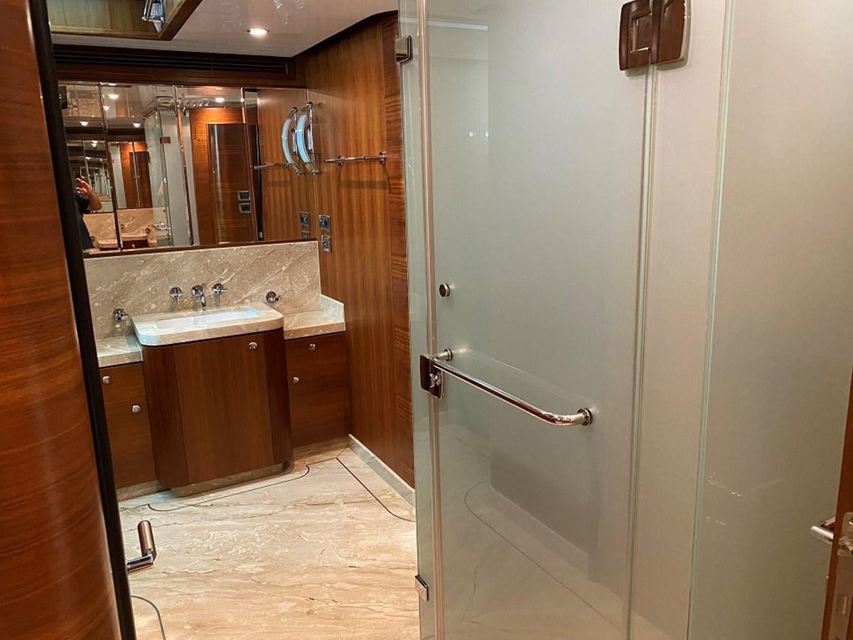 a bathroom with a large shower aboard RICHESSE Yacht for Sale