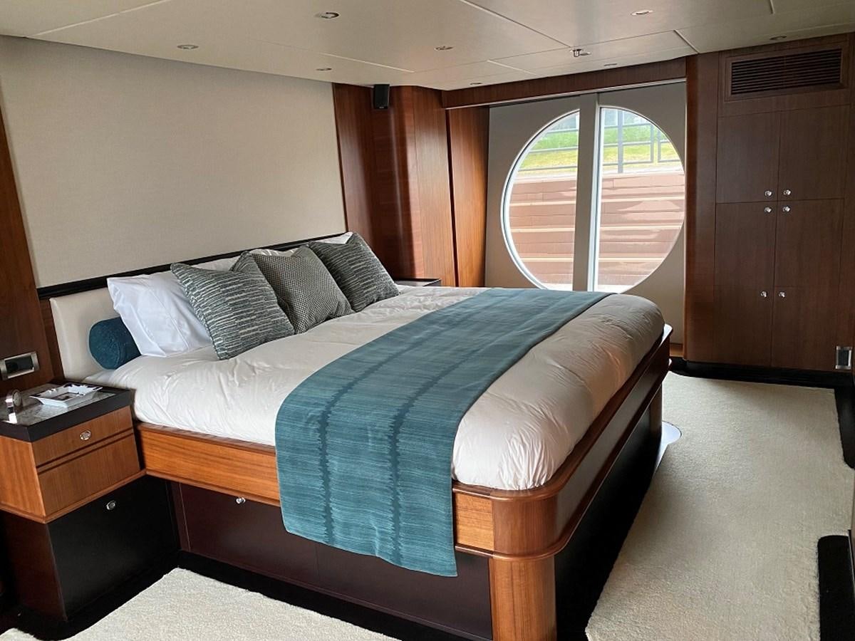 a bed in a room aboard RICHESSE Yacht for Sale